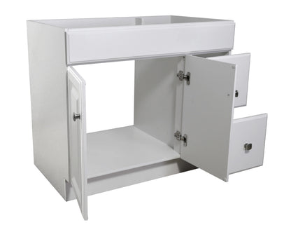 Design House Wyndham 36" Solid Wood Ready to Assemble 2-Door and 2-Drawer Bathroom Vanity Cabinet, White