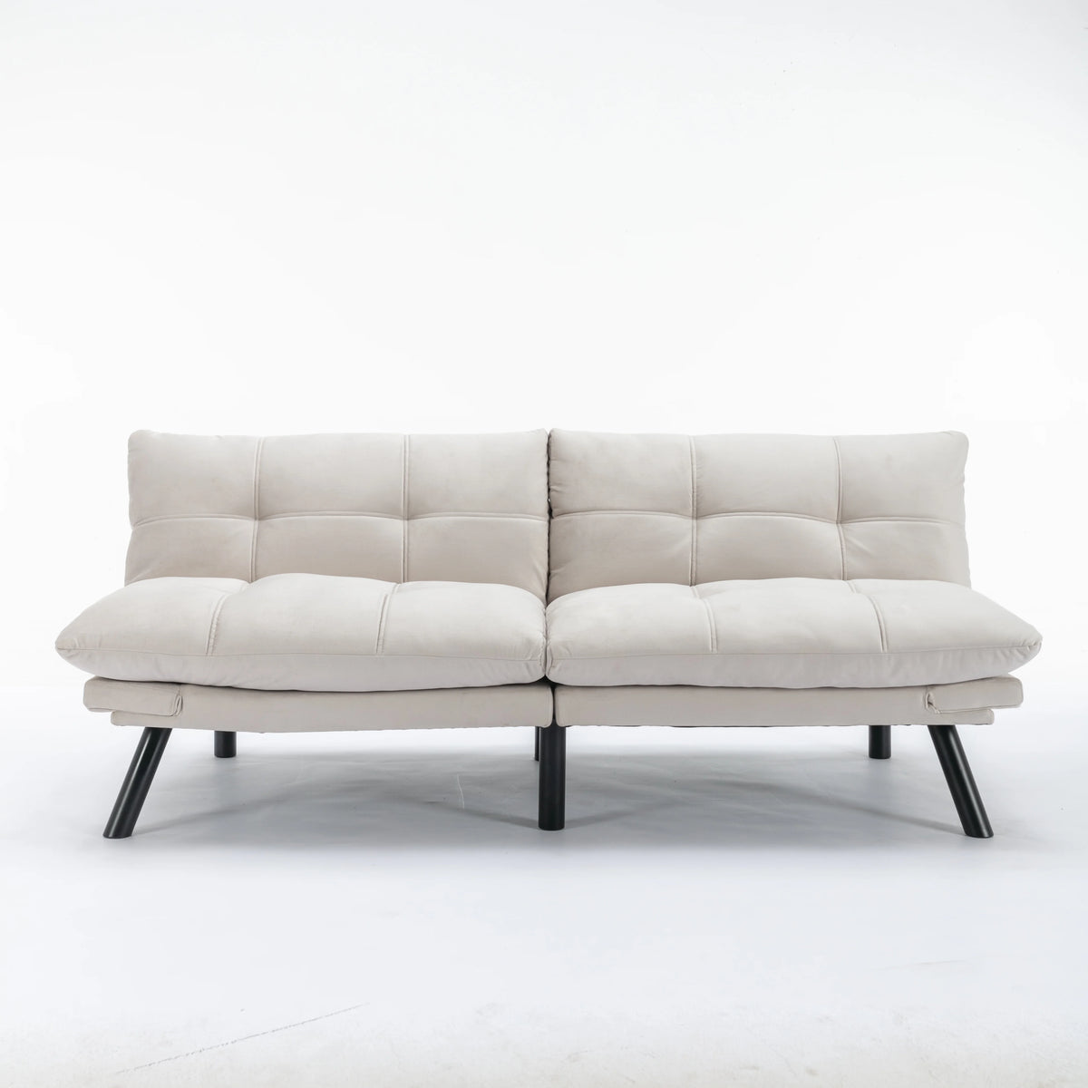 PAPROOS Convertible Sofa Bed, Folding Futon Sofa Bed, Upholstered Sofa Bed Couch, Loveseat Sleeper Sofa for Small Space, Apartment, Living Room, Cream