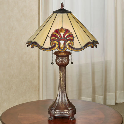 Blythe Hand-Cut Stained Glass Table Lamp Ruby