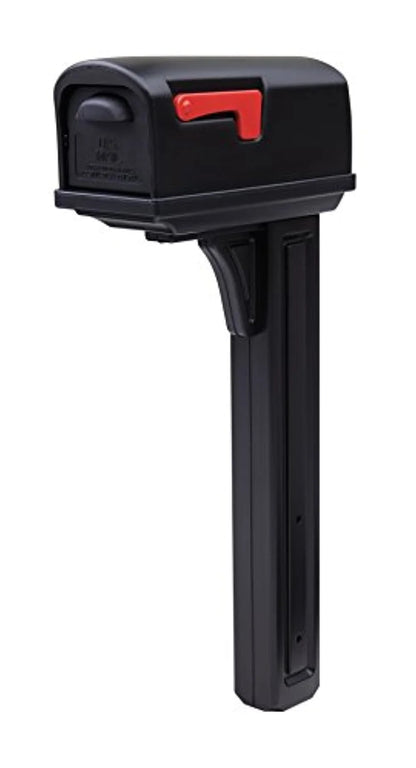 Rubbermaid Mailbox And Post Combo 49.88" X 10.13" X 20.75" Polyethylene Black