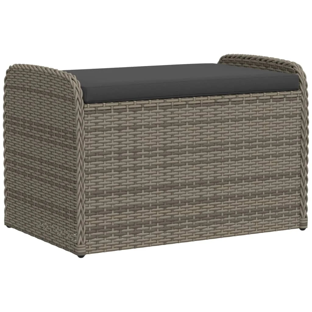 vidaXL Storage Bench with Cushion Outdoor Garden Seat Furniture Poly Rattan