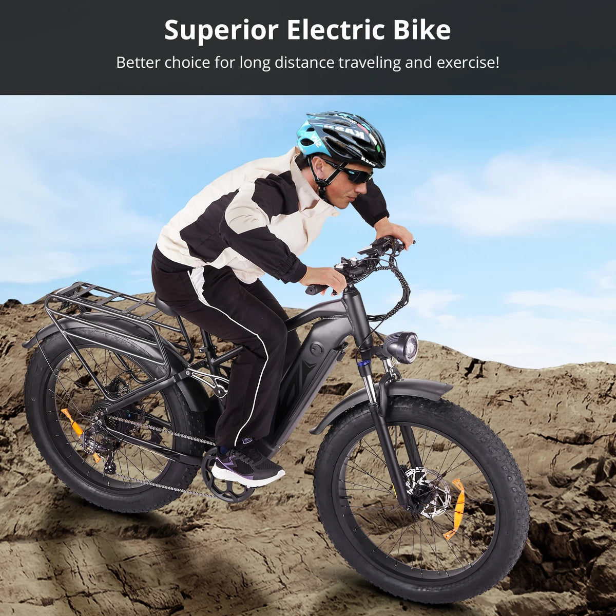 Electric Bike for Adults,1000W E Bikes for Men,26" Fat Tire Electric Bikes,48V 17.5AH Battery,28MPH,7 Speed&Dual Hydraulic Disc Brakes,LCD Screen,60Miles Range,Electric Mountain Bicycle