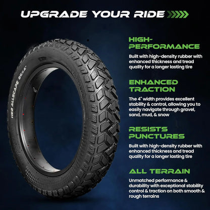 HEB ALLSCAPE Heavy Duty 20x4 Bike Tire + Tube - Includes 2 Tires for Optimal Performance