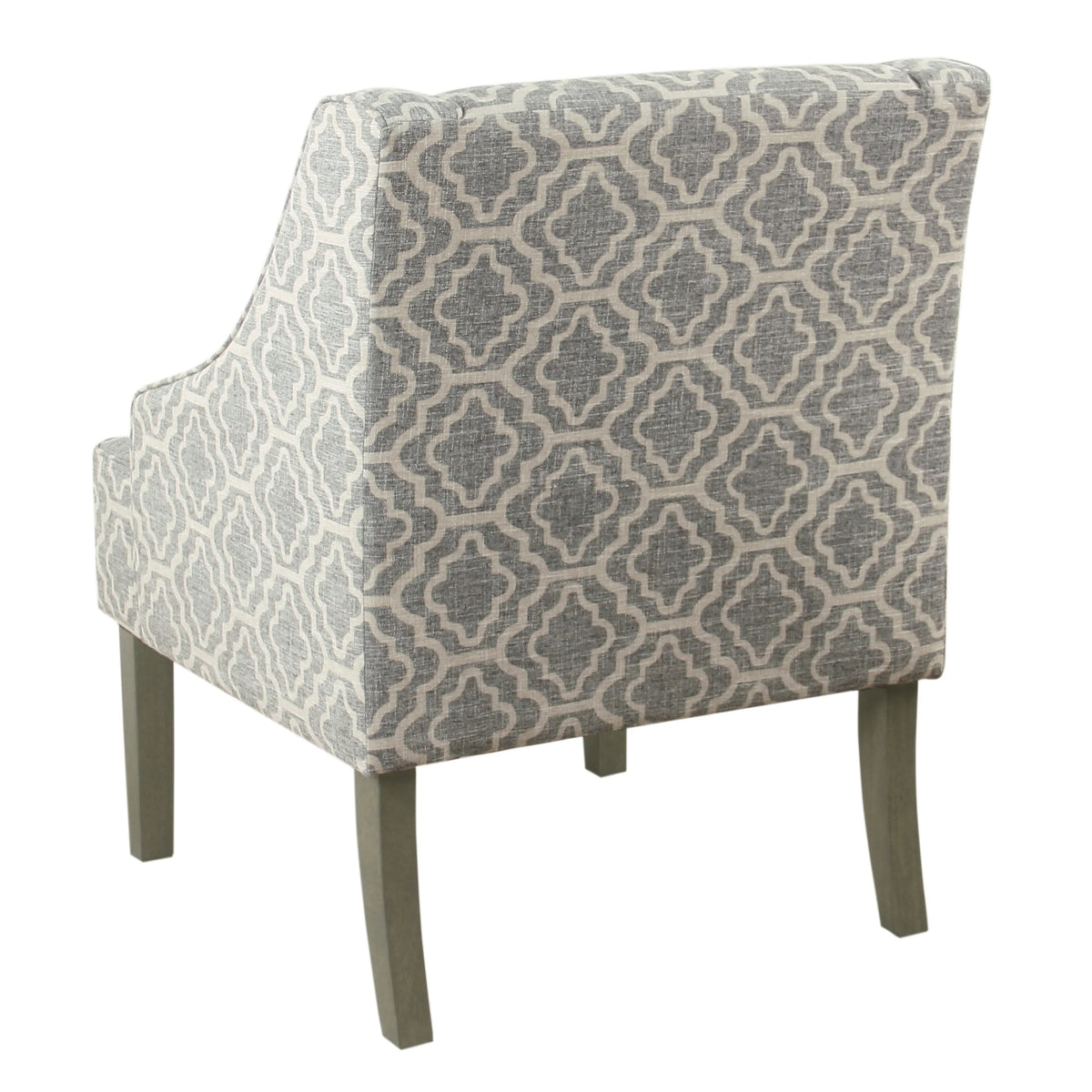 HomePop Classic Swoop Accent Chair - Blue and White Damask