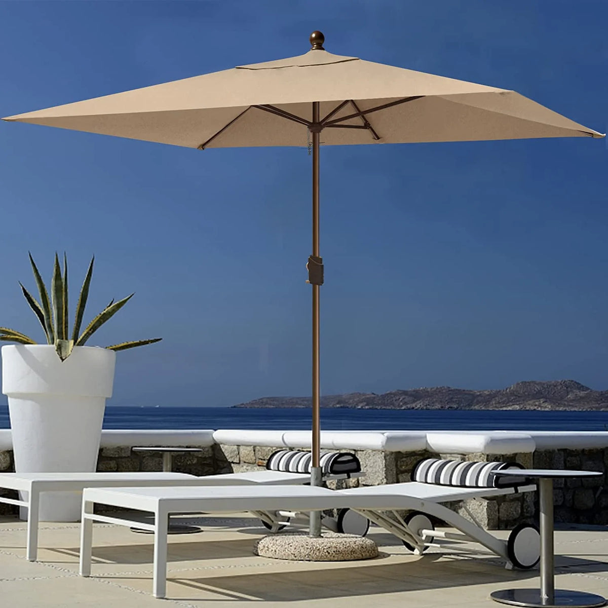 EliteShade Sunumbrella 6x6Ft Square Market Umbrella with Ventilation