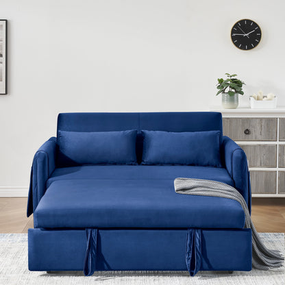 Convertible Sofa Bed,3 in 1 Sleeper Sofa with 2 Pillows and Adjustable Backrest for Living Room Office,Black