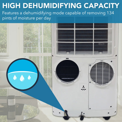 Whynter 14000 BTU Air Conditioner, Dehumidifier, Heater and Fan with HEPA and Carbon Filter for 500 sq ft