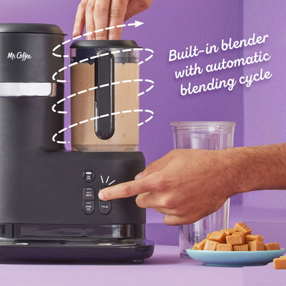 Mr. Coffee? Single-Serve Frappe?, Iced, and Hot Coffee Maker and Blender, Black with 2 To-Go Tumblers, Reusable Coffee Filter