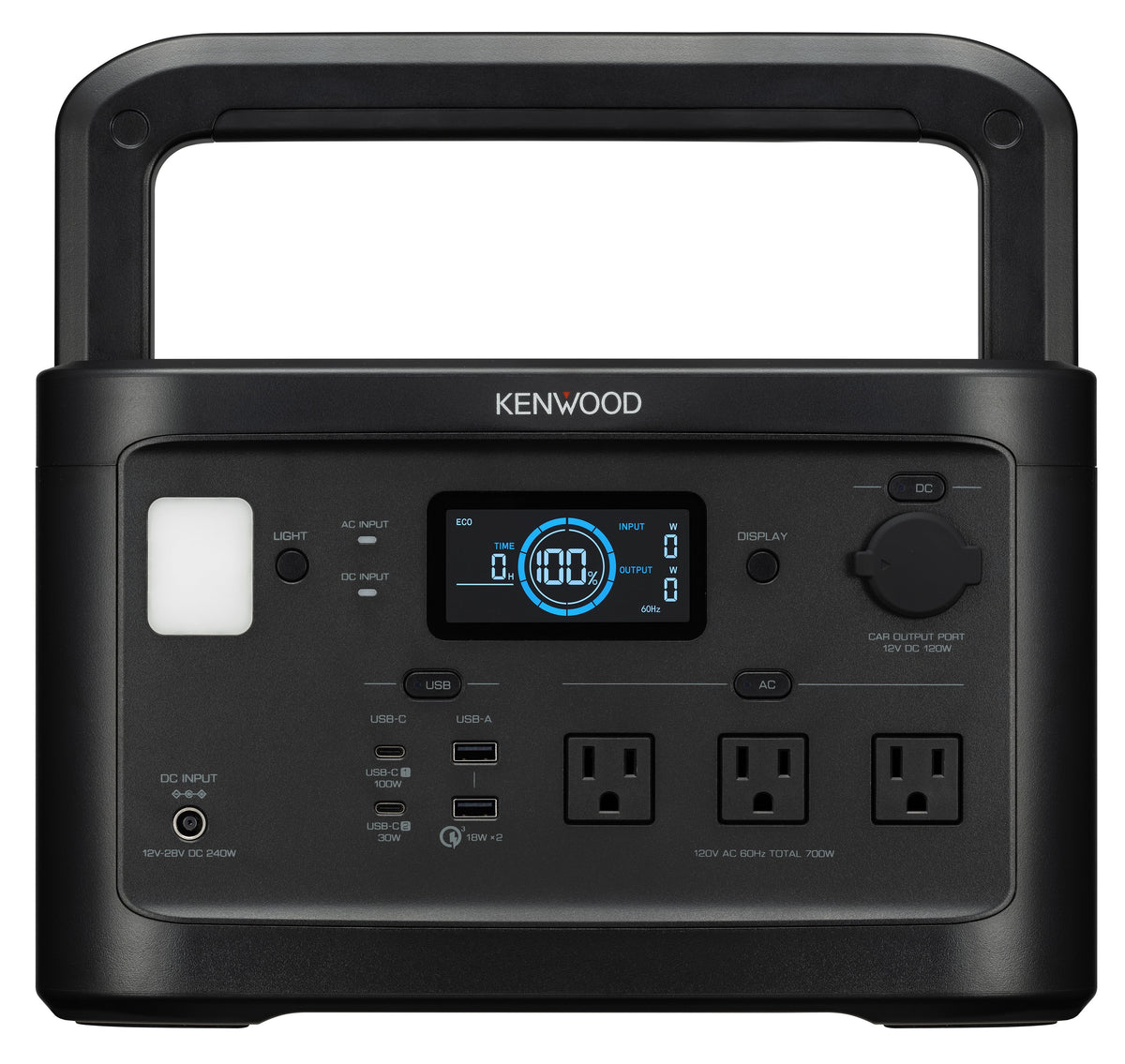 KENWOOD Portable Power Station BN-RK800, 700Wh Backup Lithium Battery, 120V/806W AC Outlets, USB Ports, Automatic Power Supply