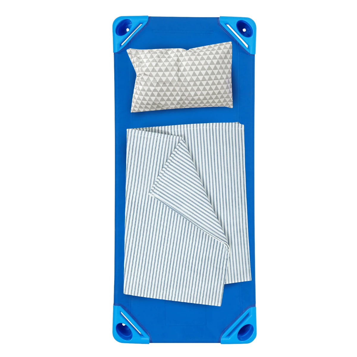 Costway Pack of 6 Kids Stackable Naptime Cot 52'' L x 23'' W Daycare Rest Mat Blue