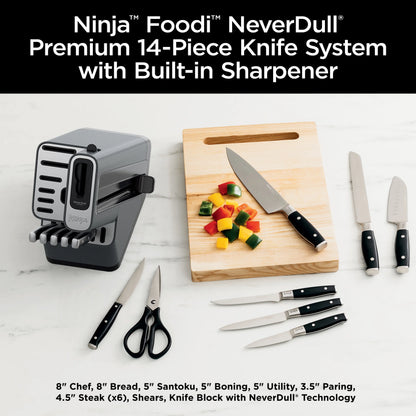 Ninja Foodi NeverDull Premium 14pc German Stainless Steel Knife System & Built-in Sharpener, K32014
