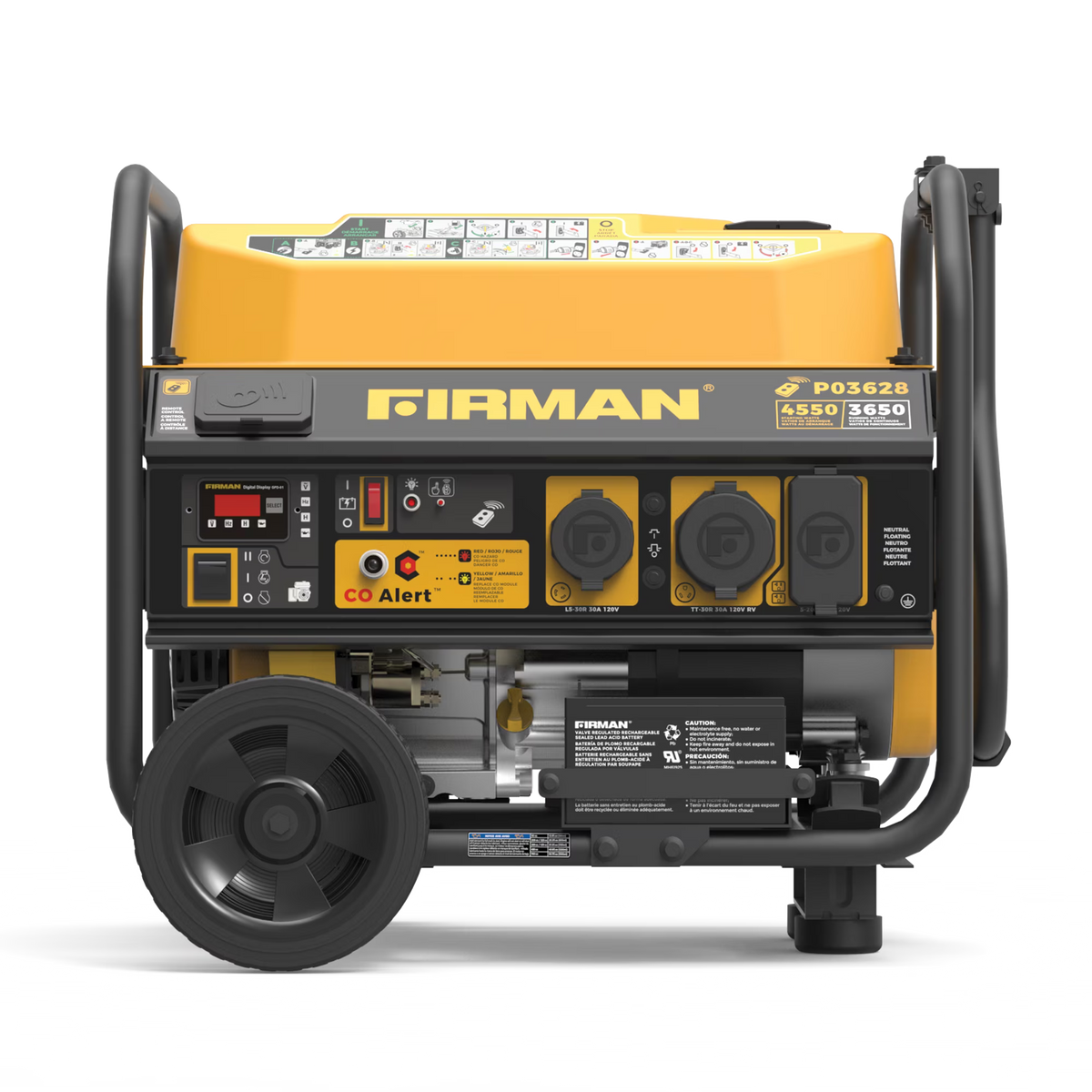 FIRMAN P03628 4550/3650 Watt Portable Gas Generator, Remote start & CO Alert