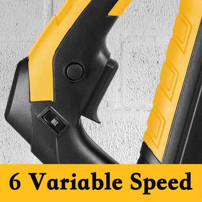 POVANLI 780W Electric Drywall Sander with Vacuum Dust Collection, 6.5A Motor Dustless Floor Sander with Variable Speed 900-1800RPM, LED Light, Extendable & Foldable Handle Yellow+Black