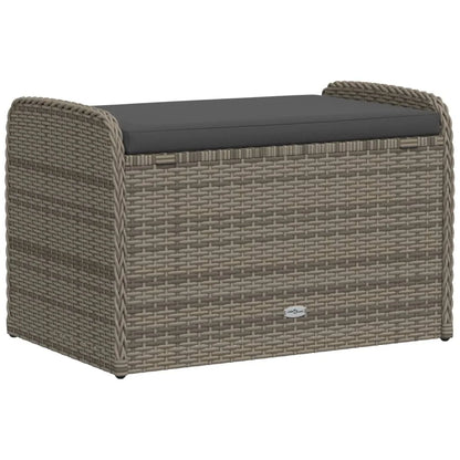 vidaXL Storage Bench with Cushion Outdoor Garden Seat Furniture Poly Rattan