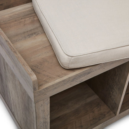Better Homes & Gardens 4-Cube Shoe Storage 58.39" Bench, Weathered