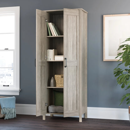 Sauder Two-Door Storage Cabinet, White Finish