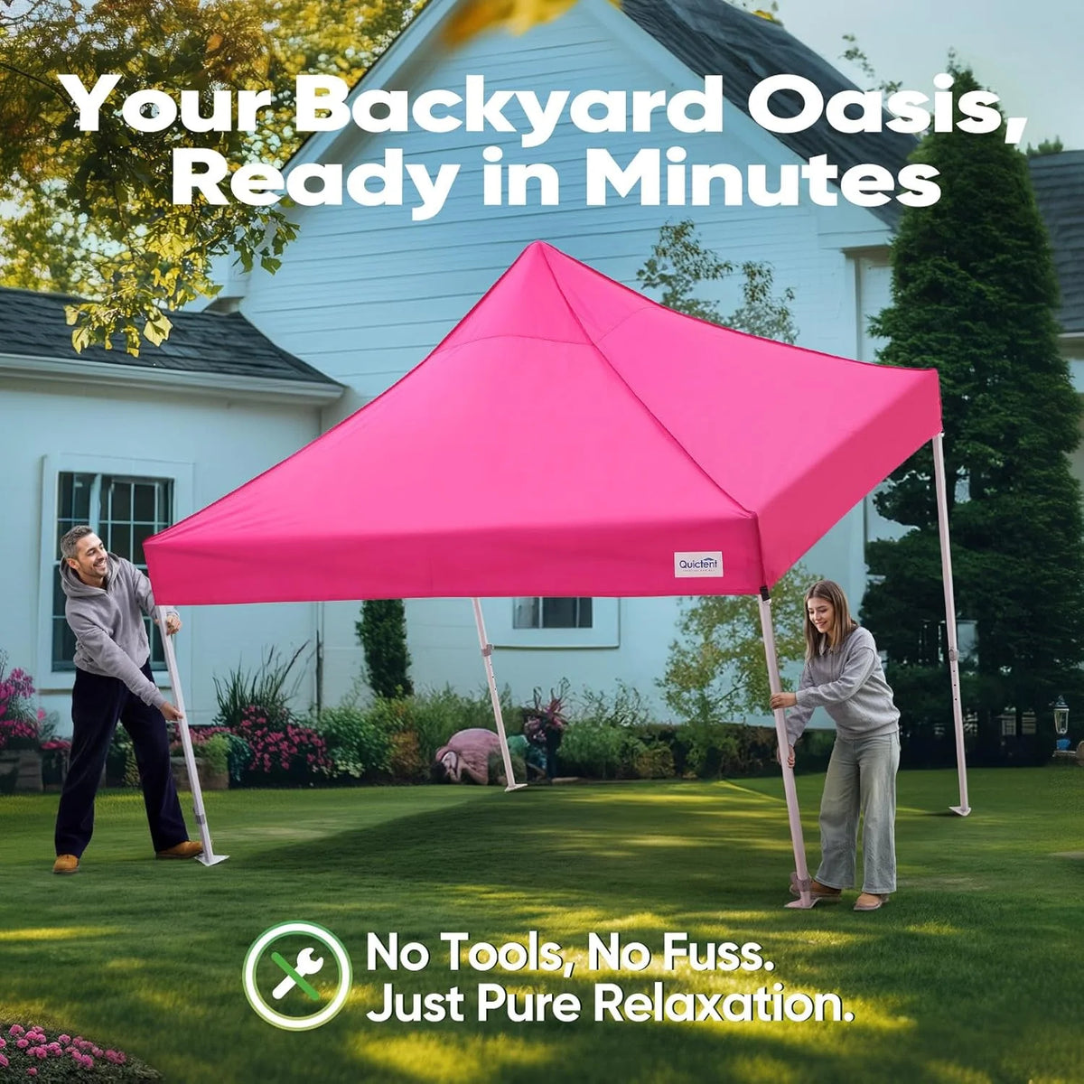 Quictent 10x10 Pop up Canopy TentPortable Instant Shelter with Vent, Ez up Canopy with Reflective Top and Fluorescent Rope