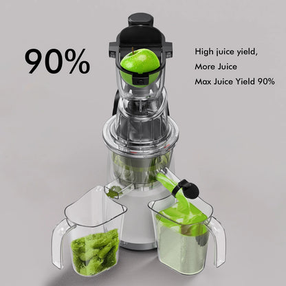 SIFENE 200W Cold Press Juicer Machine for Fruits and Vegetables, Masticating Juice Maker with 83mm Wide Chute, High Yield, Easy Clean, Gray