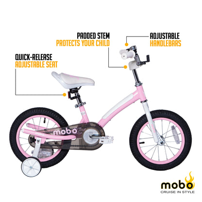 Mobo First Boy's 14" Kids Bike, Ages 3-5 Years Old, Red