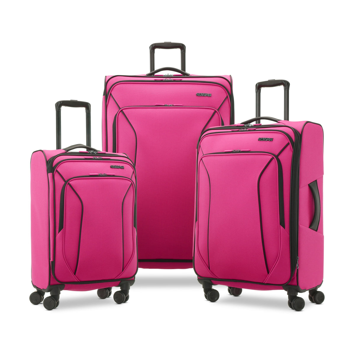 American Tourister X-Lite 3-Piece Luggage Set with Spinner Wheels - Light Grey