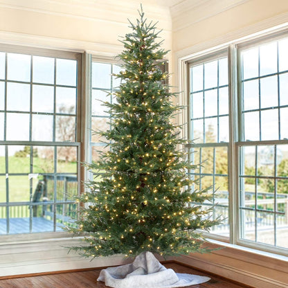 OasisCraft 6.5ft Pre-lit Snow Flocked Artificial Christmas Tree PVC Branches, 400 Clear Lights, Metal Stand | Realistic Full Shape for Home, Office, Holiday Decoration