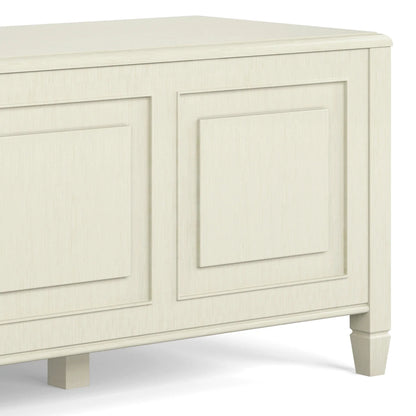 Simpli Home Connaught SOLID WOOD 51 inch Wide Traditional Storage Bench Trunk in Dark Chestnut Brown