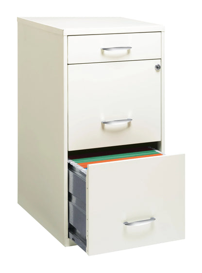 Space Solutions 3 Drawer Letter Width Vertical File Cabinet with Pencil Drawer, White