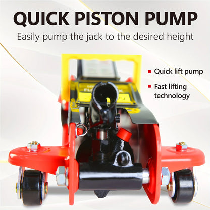 POVANLI Floor Jack, 2 Ton Low Profile Floor Jack, 3t jack stand Tire Repair Kit Heavy Duty Steel Racing Floor Jack with Single Piston Quick Lift Pump, Floor Jack Lifting Range 3.3"-15.2"
