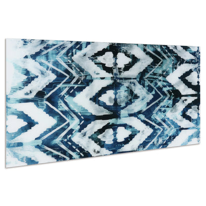Empire Art Direct Blue Splash Frameless Free Floating Tempered Glass Panel Graphic Wall Art, 72" x 36", Ready to Hang