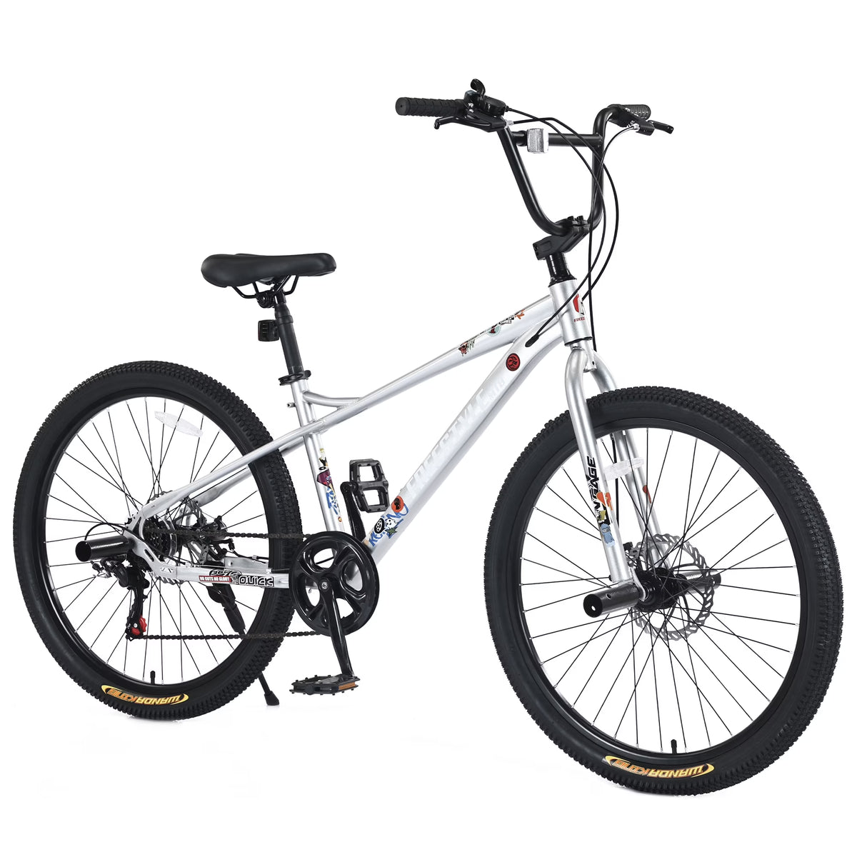 Aukfa 26" Freestyle BMX Bikes,Kids Mountain Bike for Boys Girls,Shimano 7 Speed,Double Disc Brakes,Blue