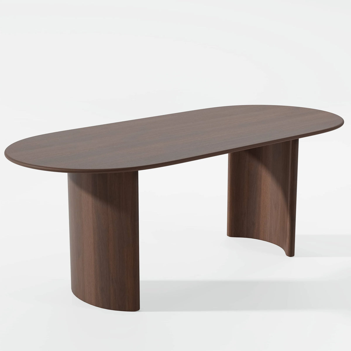 Haiden 67"x33.5" Soild Wood Dining Table Oval Kitchen Table, Walnut