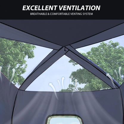 SUV Camping Tent for 6-8 Person with Rainfly,  Car Camping Tent with Waterproof, Double Layer Design with Storage Bag, Green & Gray