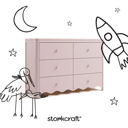 Storkcraft Casablanca 6 Drawer Nursery Dresser, Sage