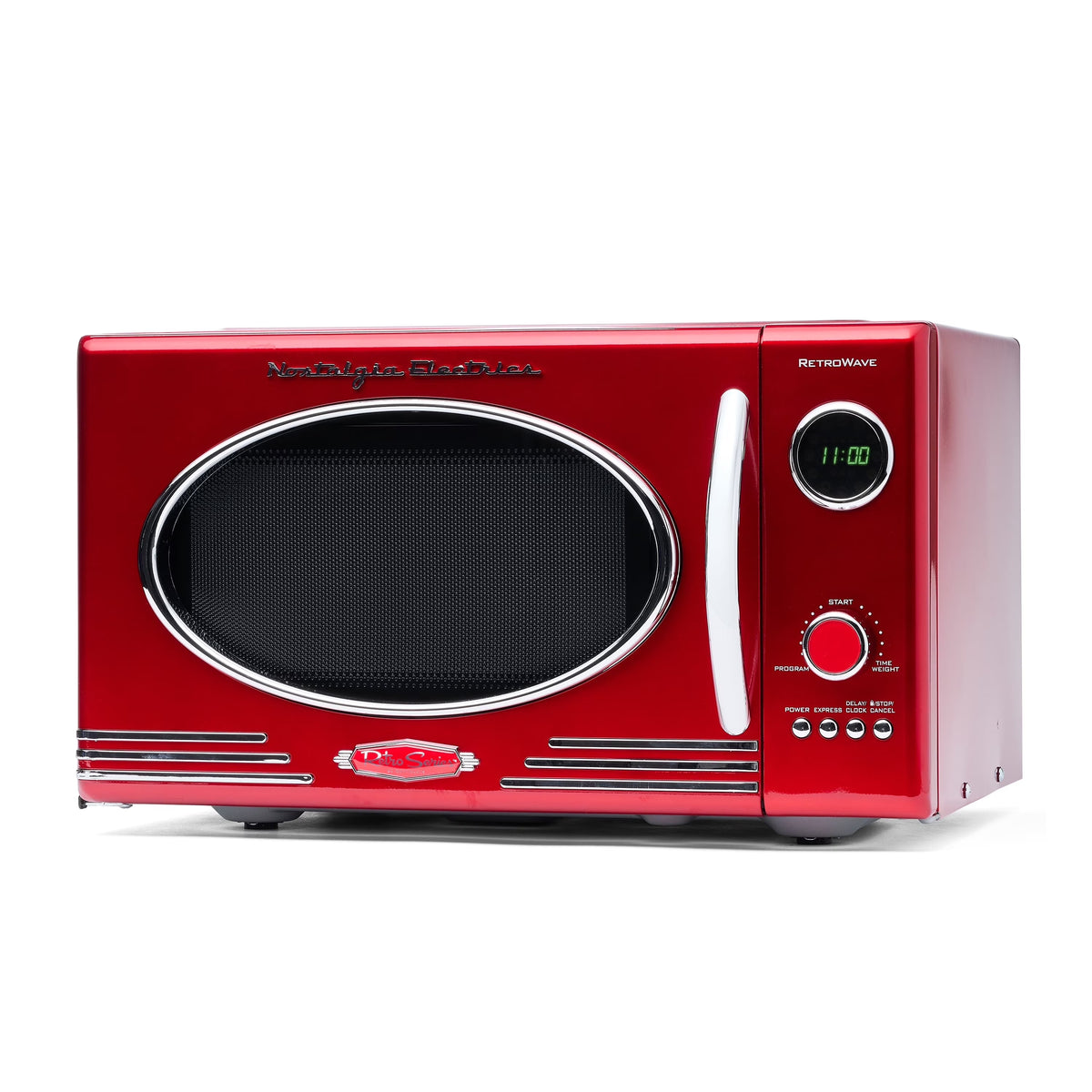 Nostalgia Retro Microwave for Countertop 0.9 cu ft Vintage Microwave, Ivory