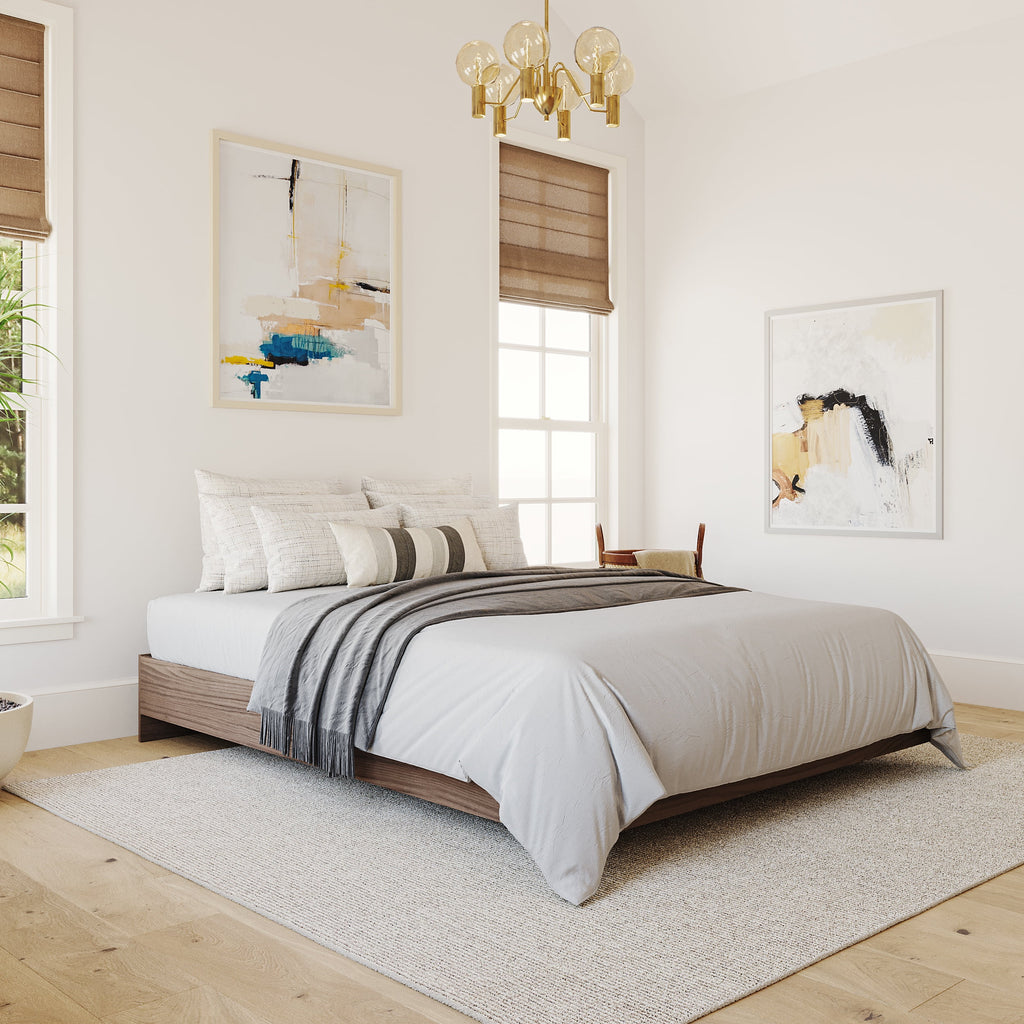 Nexera Full Size Platform Wood Bed Frame, Walnut