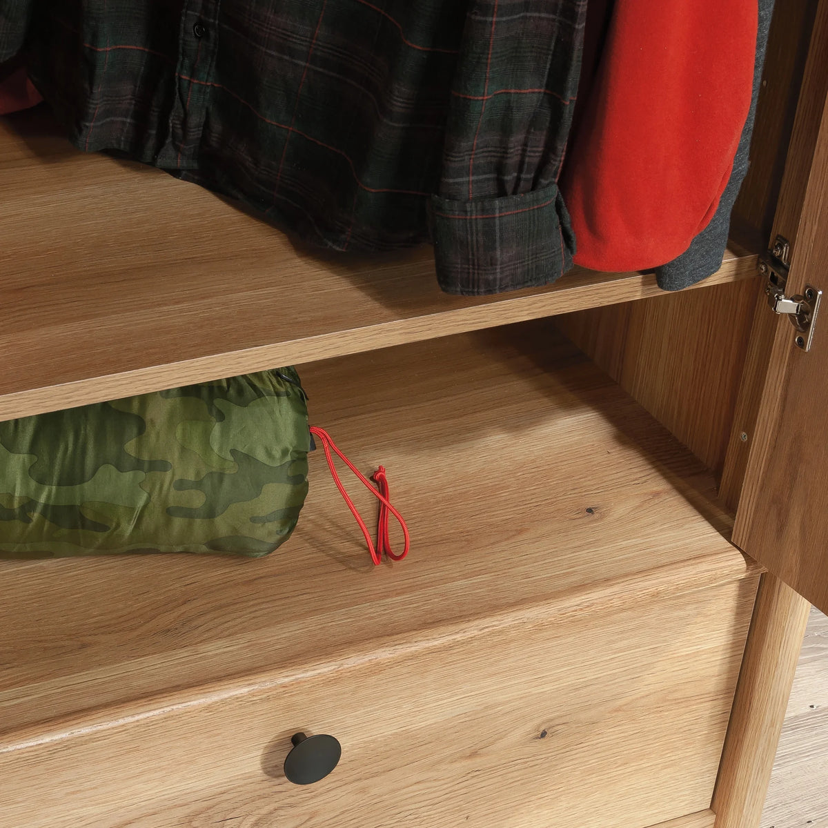 Sauder Dover Edge Armoire, Glacier Oak Finish