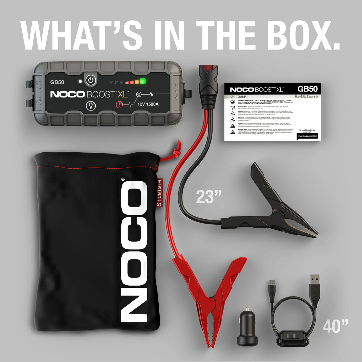 NOCO Boost GB50: 1500A 12V UltraSafe Portable Lithium Jump Starter
