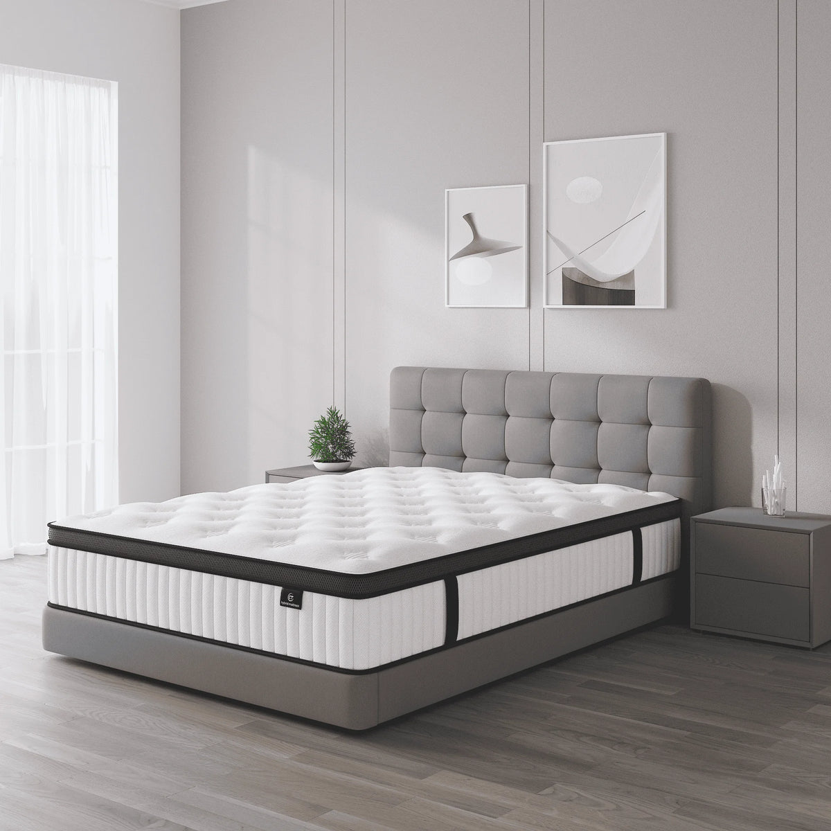 Madevos Full Mattress in a Box, 12 inch Memory Foam individual Pocket Spring Hybrid Mattress - Medium Firm Support with Soft & Breathable