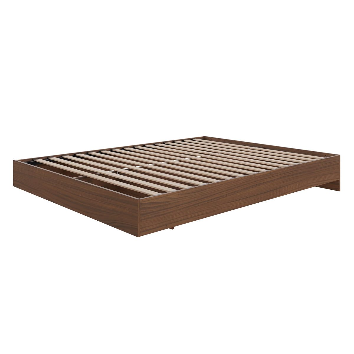 Nexera Full Size Platform Wood Bed Frame, Walnut