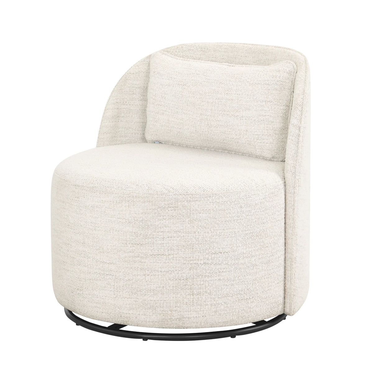 Better Homes & Gardens Juliet Modern Arch Swivel Accent Chair, Cream Boucle