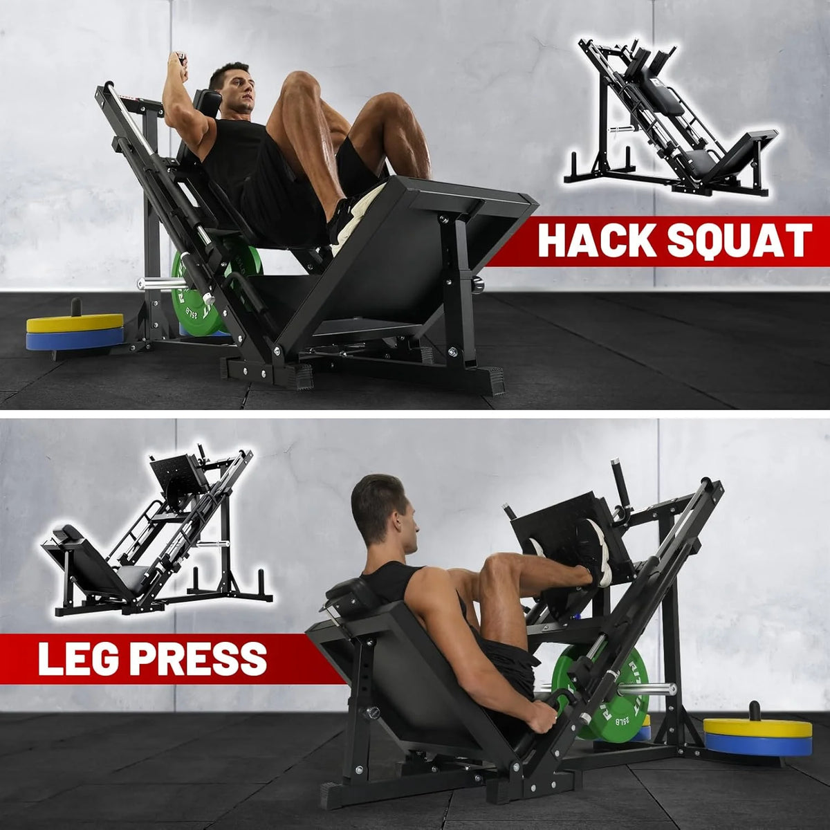 RitFit Leg Press Hack Squat Machine, Professional Adjustable Leg Press Machine for Home Gym with Linear Bearing, Specialty Hack Squat Machine for Full Lower Body Workout with Weight Storage, Pink