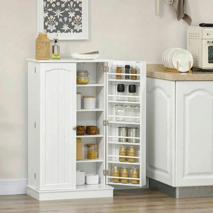 Spaco 17-Tier Kitchen Small Pantry Cabinet with 2 Doors and 6 Adjustable Shelves, Cabinet Pantry, Freestanding 5-Tier Shelving Pantries for Kitchen Storage, Gray