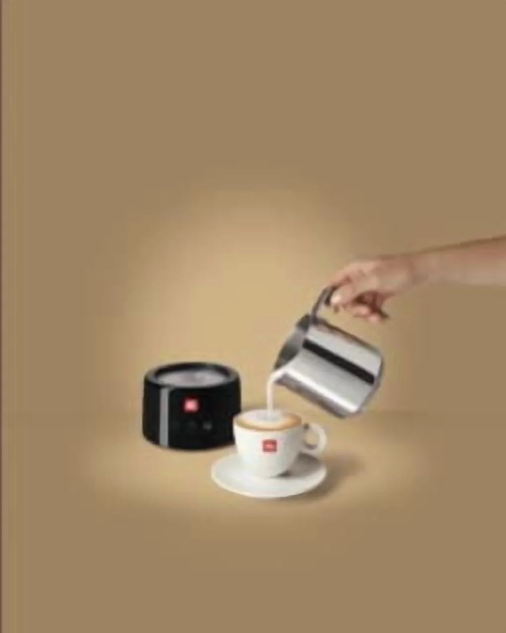 illy Electric Milk Frother- Black & Stainless Steel
