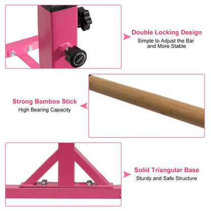 Costway Kids Gymnastics Parallel Bars Double Horizontal Bars Adjustable Width Height