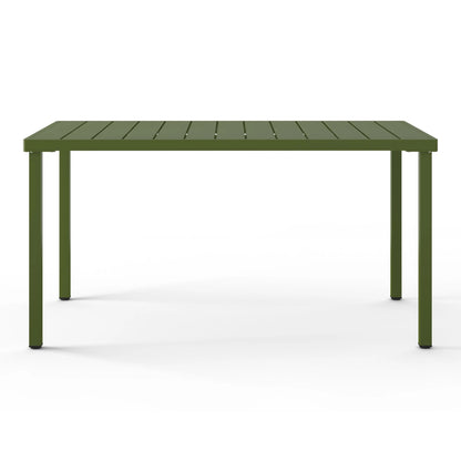 WestinTrends Playa 59" Iron Metal Outdoor Rectangular Patio Dining Table For 6, Olive Green