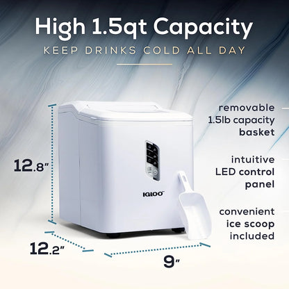 Igloo Automatic Ice Machine Self Cleaning Countertop Ice Maker for Water Bottle & Drinks, Aqua
