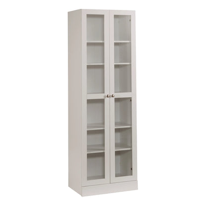 Mainstays Glass Door Storage Bookcase, Black Finish