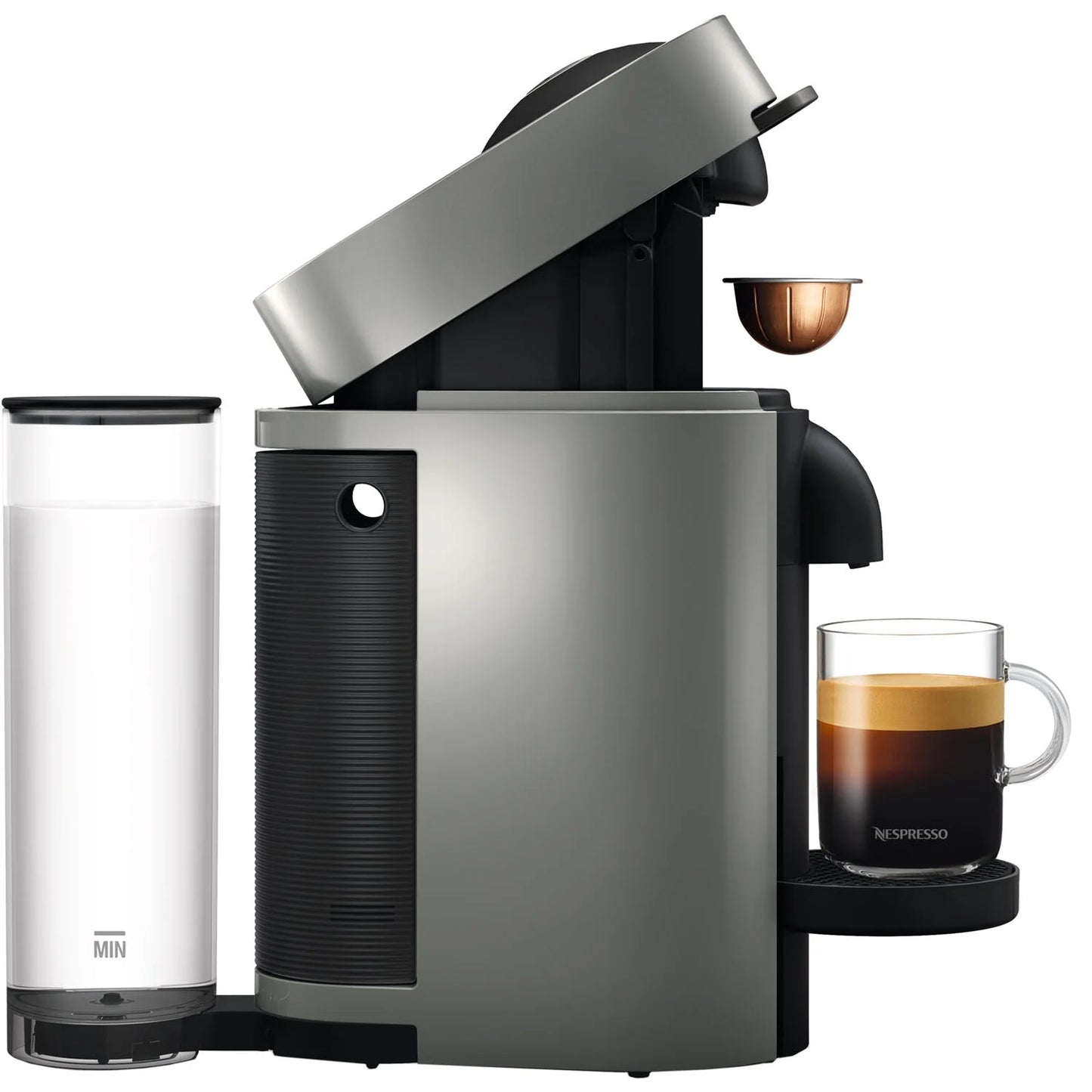 Nespresso New Vertuo Plus Coffee and Espresso Machine by De'Longhi with Aerocinno, Gray, Single-Serve Brewers