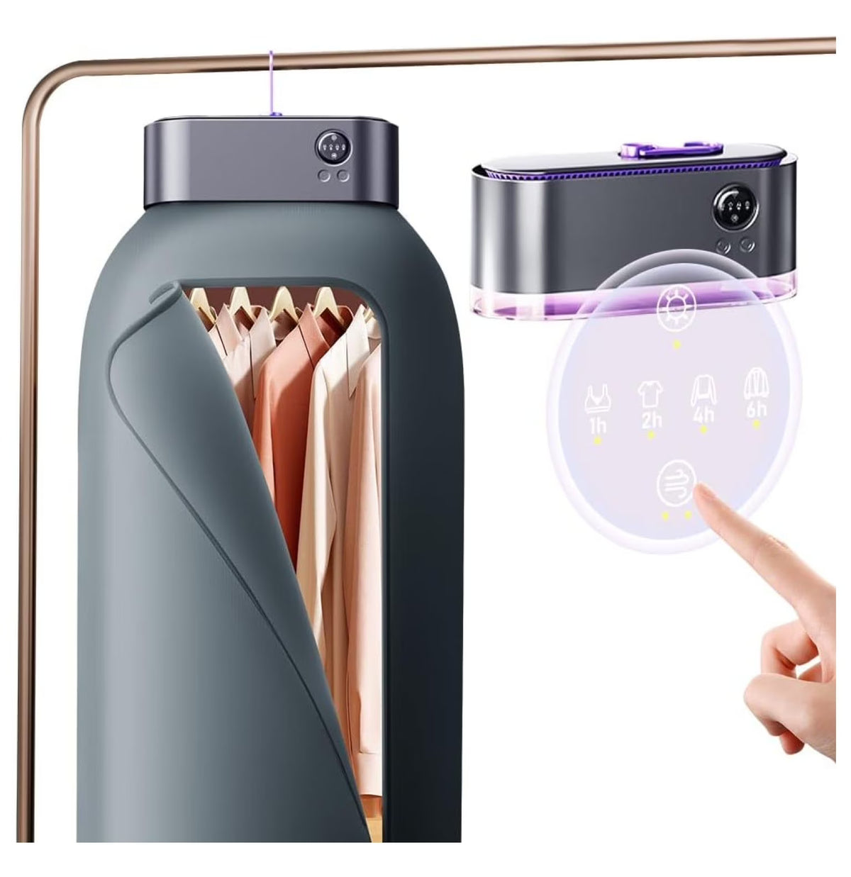 Portable Clothes Dryer Mini Clothes Dryer Save Space Folding Compact Dryer Machine With Dry Bag For Laundry Electric Portable Dryer For Camping ��Business Trip�� Travel ��Home And Apartment Grey