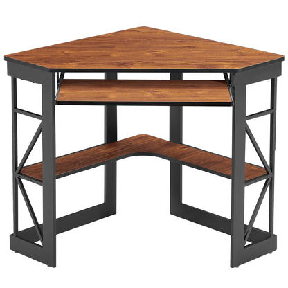 Brown Triangle Corner Desk, Office/Computer/Writing Desk for Student Apartments